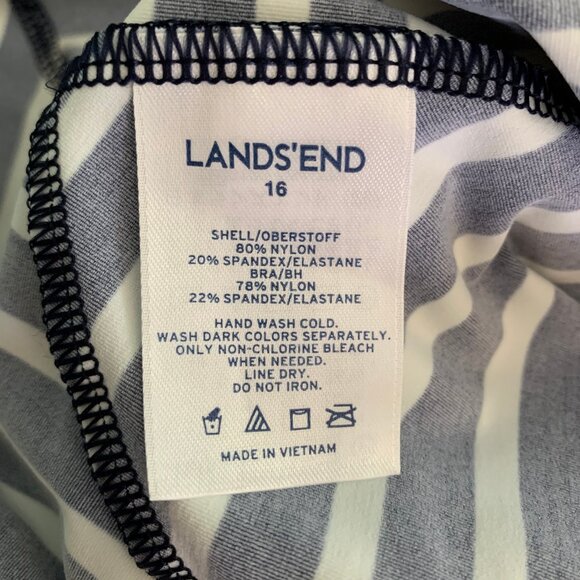 LANDS END Striped Swimsuit Tankini Top - Picture 4 of 6